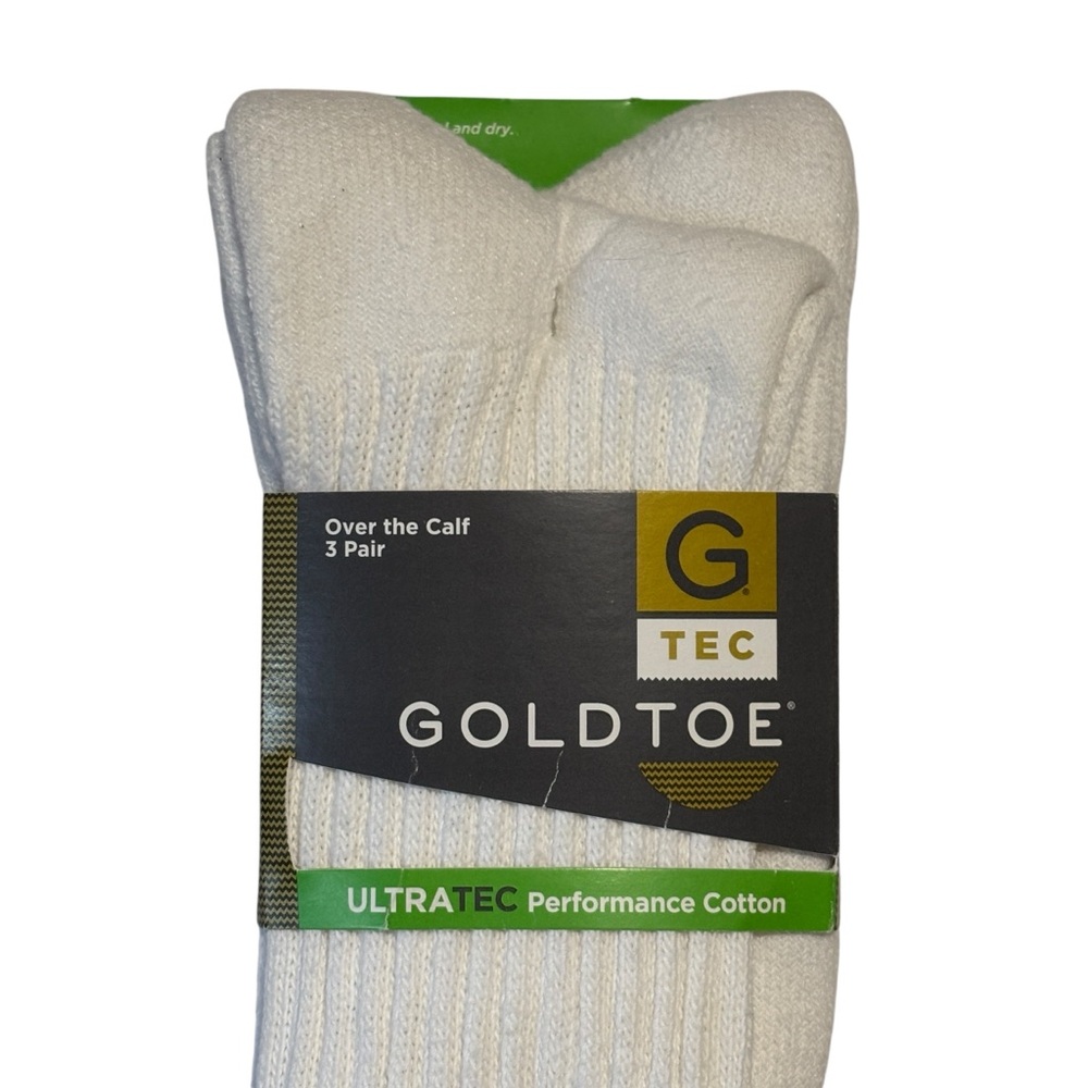 NWT Gold Toe Men’s Ultra Tec Over the Calf Moisture Wicking Socks 3 Pair Pack